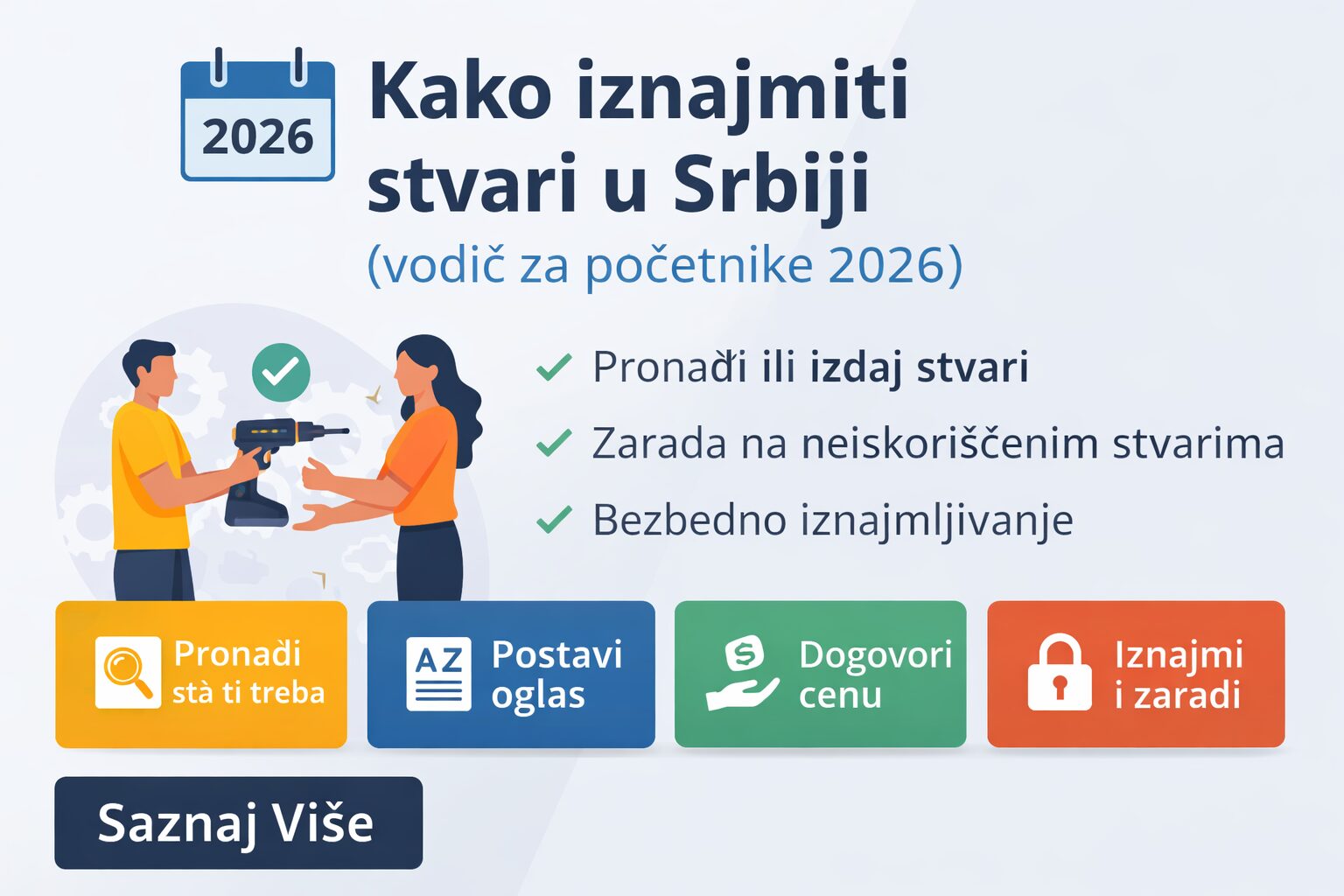 Kako iznajmiti stvari u Srbiji (vodič za početnike 2026)
