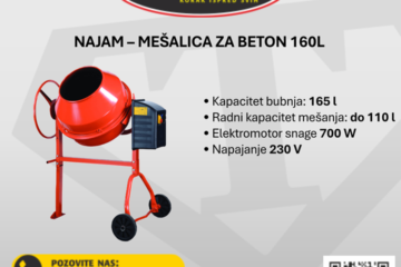 Mesalica za beton 160l 1